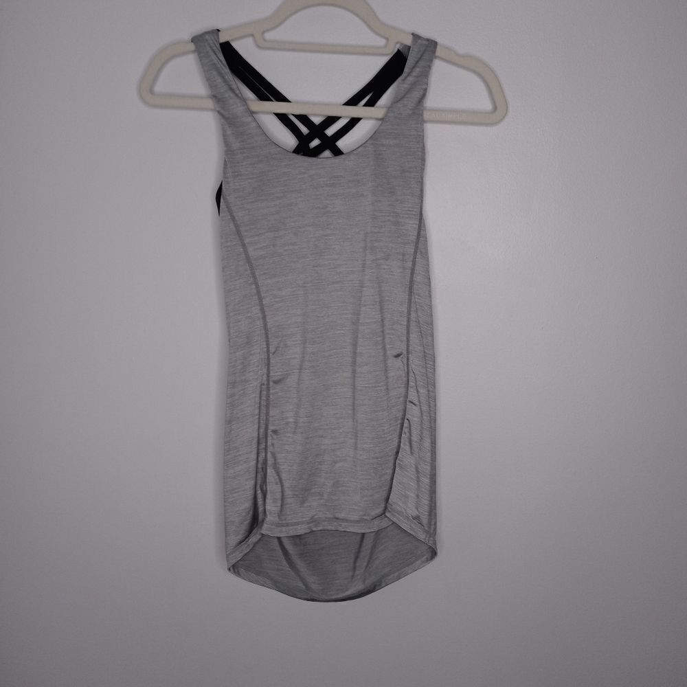 Lululemon gray tank top with built-in bra